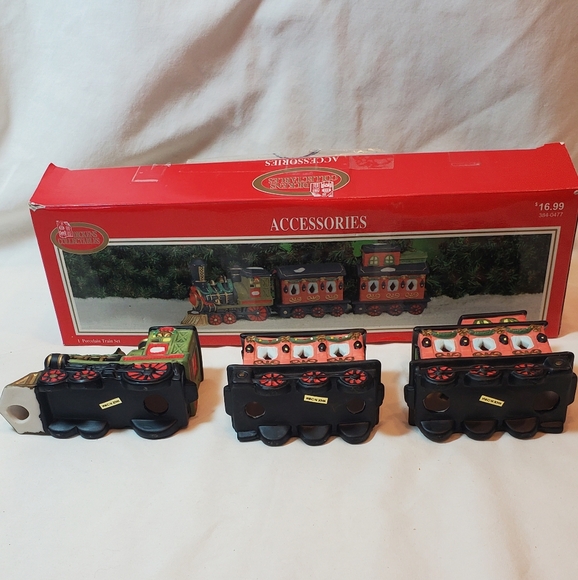 Dickens Collectibles Vintage 1998 Hand Painted Porcelain Train Set, 3 Pieces - Picture 9 of 14